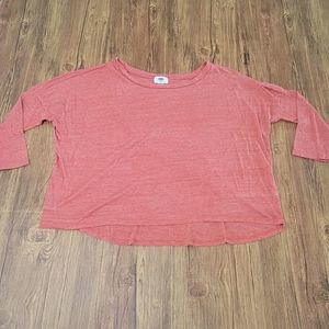 Old Navy 3/4s sleeve, slouchy top - Salmon red - Women's Size Small
